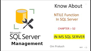 NTILE function in SQL Server [upl. by Otilrac442]