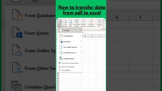 How to transfer data from pdf to excel excel exceltricks learnexcel pdf [upl. by Henley]