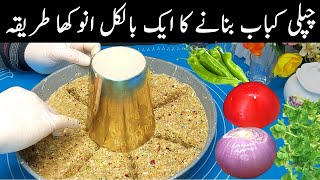 چپلی کباب کا بالکل نیا طریقہ کھانے والے انگلیوں کے ساتھ پلیٹ بھی چاٹ❤️New Style Chapli Kabab Recipe [upl. by Grewitz]