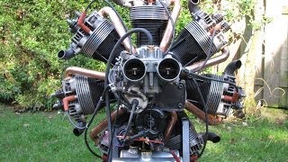 Making and start up of a radial engine of VW parts [upl. by Ahilam18]