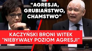 quotGrubiaństwo chamstwoquot Kaczyński broni Elżbiety Witek [upl. by Berger169]