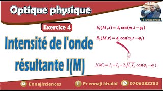 Intensité de londe résultante de deux ondes cohérentes exercice 4 [upl. by Karlan104]