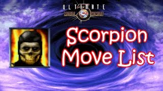 UMK3  Scorpion Move List [upl. by Cioffred]