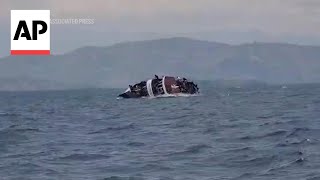 Video shows moment boat sinks in eastern Congo killing at least 78 [upl. by Anaig]