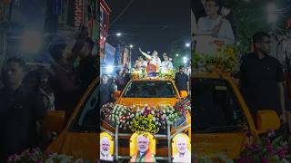 Kolkata shower Love and blessings for PM Modi  roadshow  shorts [upl. by Aihsitan]