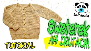 Sweterek na drutach robiony od góry  very easy knitting sueter for beginners [upl. by Grier53]