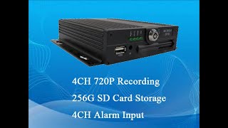 4CH H264 AHD 720P Mobile SD DVR with VGA 256GB Vehicle MDVR CCTV Video Recorder Surveillance [upl. by Cavanaugh]