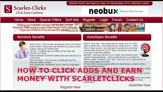 how to click adds and earn money with scarlet clicks for free [upl. by Anallise243]