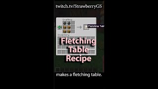 Fletching Table Minecraft Crafting Recipe [upl. by Iralam]