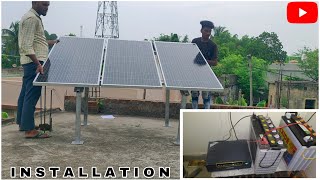 600watt solar panel और luminous NXG 1100 12v solar inverter installation [upl. by Edyaw]