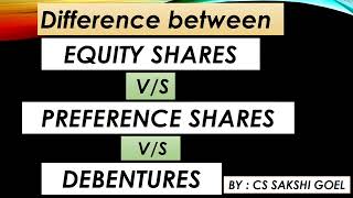 EQUITY SHARES VS PREFERENCE SHARES VS DEBENTURES KEY DIFFERENCES EXPLAINED [upl. by Holtorf37]