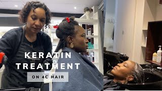 Keratin Treatment on 4C Hair [upl. by Ylrebma101]