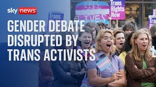 Kathleen Stock Protests hit Oxford Union gender debate [upl. by Ahsei]