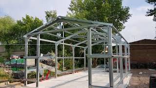 DIY light steel garage kit shed construction [upl. by Patterson]