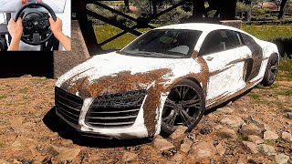 Rebuilding Audi R8 Coupe  Forza Horizon 5  Thrustmaster T300RS Gameplay [upl. by Stralka869]