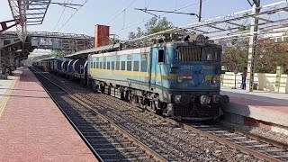 Steel Coil Freight Led By A Shrill Honking Jhansi WAG7 Skips Akurdi [upl. by Innavoj95]