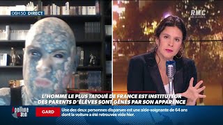 Lhomme le plus tatoué de France est instituteur et ça ne plait pas à tous les parents [upl. by Ahsaekal]