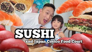 SUSHI MUKBANG  COSTCO JAPAN FOOD COURT Mukbang [upl. by Anabella]