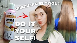 DIY HAIR BRAZILIAN AT HOME USING iCARE BRAZILIAN BLOWOUT BY GSKIN [upl. by Roby959]