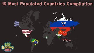 Top 10 Most Populated Countries of the World Compilation [upl. by Atteragram]