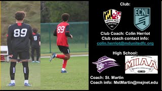 Luke Hodgkinson Maryland United ECNL CB 25 [upl. by Franni]