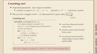 Effiziente Algorithmen 44 Integer sorting [upl. by Nylsirk]