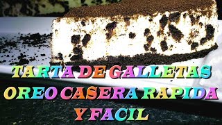 TARTA DE OREO SIN HORNO 🎂🍪🍰 cheesecake de galletas oreo con virutas de chocolate [upl. by Armillas]