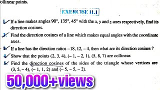 exercise111NCERT THREE DIMENSIONAL GEOMETRY CLASS 12TH MATHS NCERT SOLUTION IN HINDI [upl. by Aitnyc]