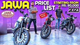 All Jawa Bikes🏍️ Latest Price List 2023👌🏼 Diwali DHAMAKA 💥Jawa 42 Bobber Jawa Perak 42 amp More 🔥 [upl. by Ariane934]