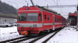 Herisau AR  Appenzeller Bahnen SOB und Thurbo im Februar 2017 [upl. by Rebah]