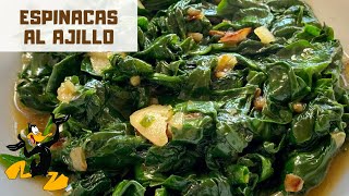 Espinacas Salteadas al Ajillo 🥬 ¡Receta con Espinaca Rehogada [upl. by Sul]