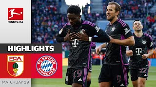 Davies amp Kane Score in close Win  Augsburg  Bayern München 23  Highlights MD 19 Bundesliga 2324 [upl. by Iadam]