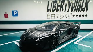 UNBOXING MINI GT 502 LBSilhouette WORKS Lamborghini Aventador GT EVO  Matte Black [upl. by Eimmaj]