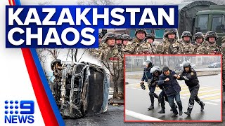 Kazakhstans president authorises shoot to kill measures to quell unrest  9 News Australia [upl. by Eilrahc]