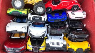 BOX FULL OF Diecast Cars GTR R35 Mazda Mx5 Ferrari 488 Lykan Hypersport Bugatti La Voiture [upl. by Emolas]