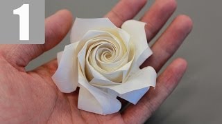 Part13  How to fold Naomiki Sato Origami Rose Pentagon Rose 佐藤直幹 摺紙玫瑰教學 [upl. by Anetsirhc]