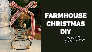 Farmhouse Christmas DIY Bedspring Christmas Tree [upl. by Onaivatco]