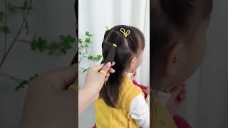 Simple hair double ponytail tie hair Daily hair simple childrens editing hair sharing [upl. by Buyse]