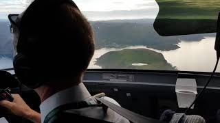 Wideroe Dash 8 cockpit view landing at Honningsvåg [upl. by Orian]