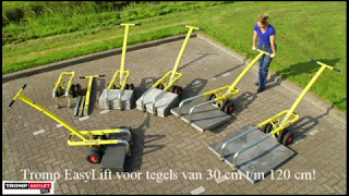 Tegels leggen 40x60 en verplaatsen Tromp Easylift  TessPaver tegellegger [upl. by Ramburt629]