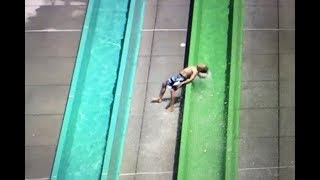 Boy flies from Dublins Emerald Plunge water slide [upl. by Wendelin824]