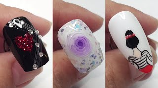 58 hand painted nail art tutorials  nail art designs 2024  nail polish colours design [upl. by Iznek]