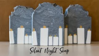 Silent Night  Tricky Soap Design with Piped Embeds  Royalty Soaps [upl. by Sulienroc]