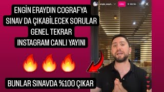 ENGİN ERAYDIN İNSTAGRAM CANLI YAYINI 12072024  SINAVDA ÇIKACAK SORULAR  keşfet engineraydin [upl. by Aniret]