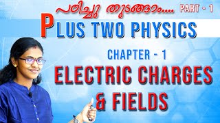 Chapter 1 Electric Charges And Fields Plus Two Physics Part 1  Class12 PhysicsMalayalam [upl. by Ynohtn]