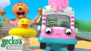 Flying Ice Cream Truck Adventure  Geckos Garage  Trucks For Children  Cartoons For Kids [upl. by Dlanigger]