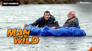 PM Narendra Modis heroic adventure🔥  Bear Grylls  Man Vs Wild  Best Moments  Discovery Channel [upl. by Yebot639]