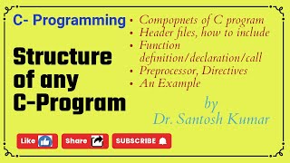 Structure of any C ProgramLecture 08 [upl. by Hevak]