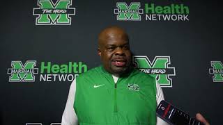 Marshall Football Coach Huff Press Conference post Southern Miss [upl. by Nimsaj]