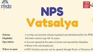 NPS Vatsalya Scheme full details [upl. by Enwad]